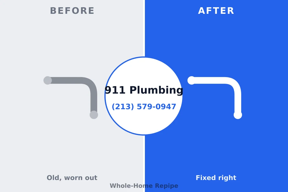 Before and after: plumbing repair New Tazewell, TN